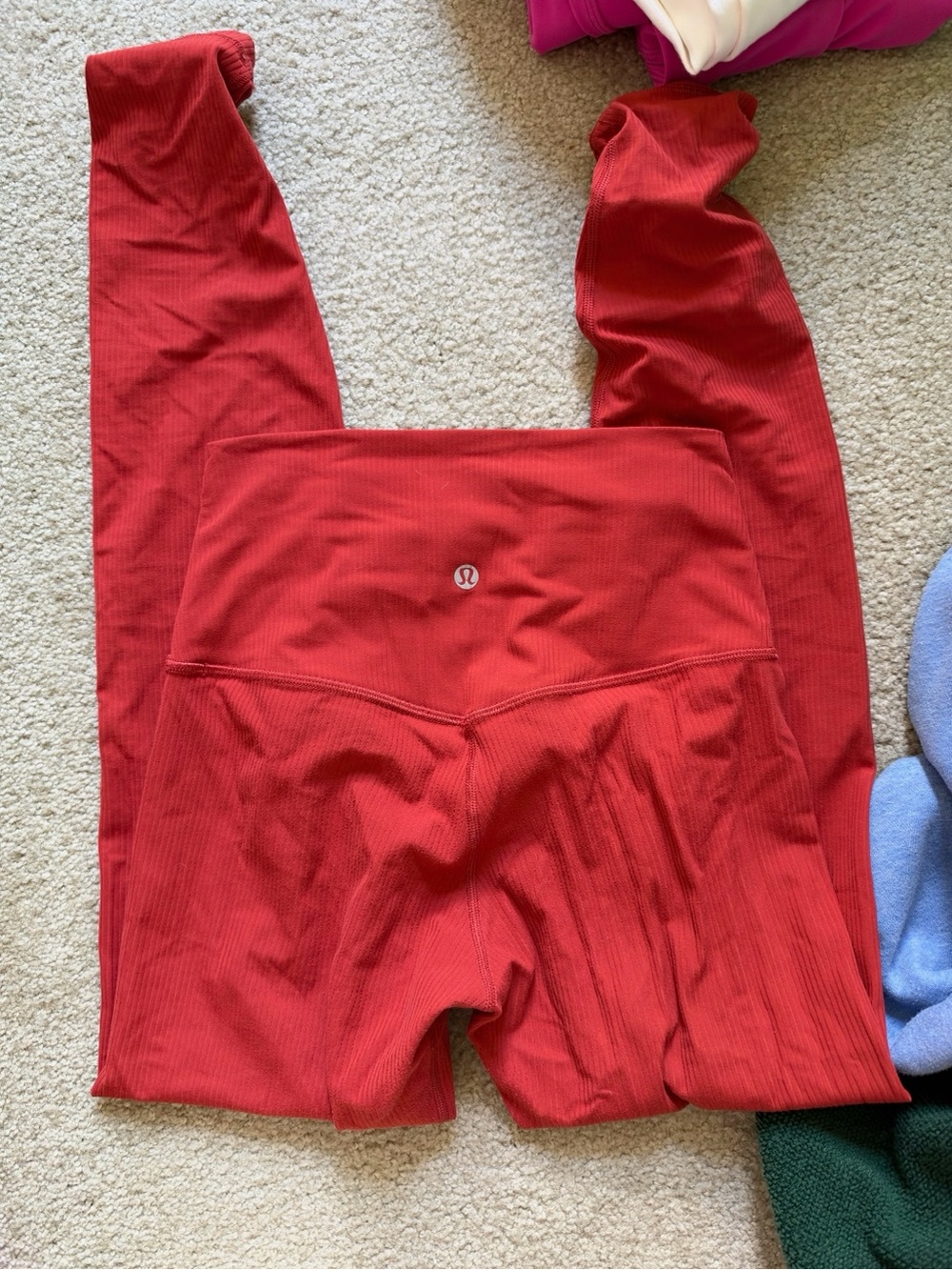 lululemon athletica Ribbed High-Rise Red Leggings